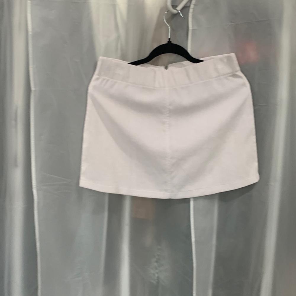 Zipper corduroy mini skirt